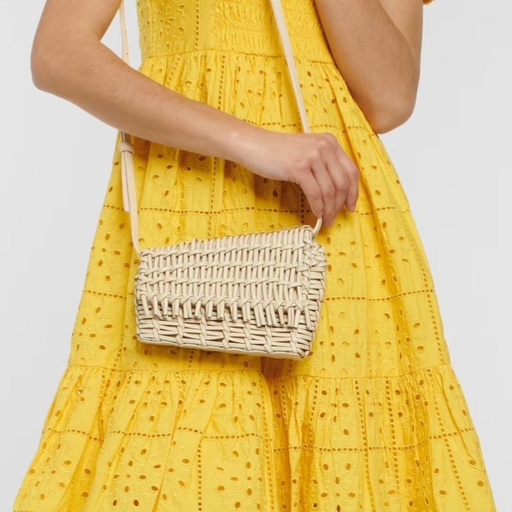 Acute Woven Crossbody Bag in Cream